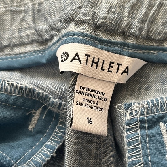 NWT Athleta Cabo linen joggers chambray blue 16 - Picture 10 of 10